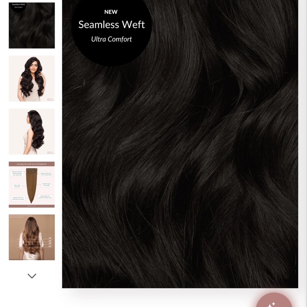 Bombay Hair Seamless clip in extensions 14” 1B